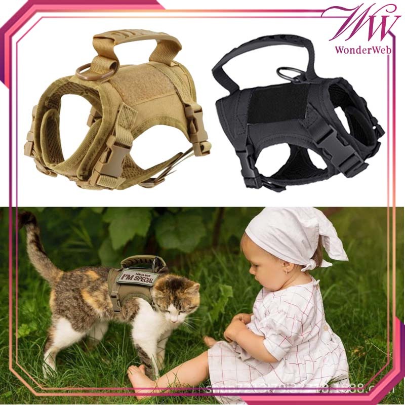 Harness Kucing Cat Vest Rompi Rompi Anjing Militer Adjustable Harness Anjing Tactical Harness Kucing