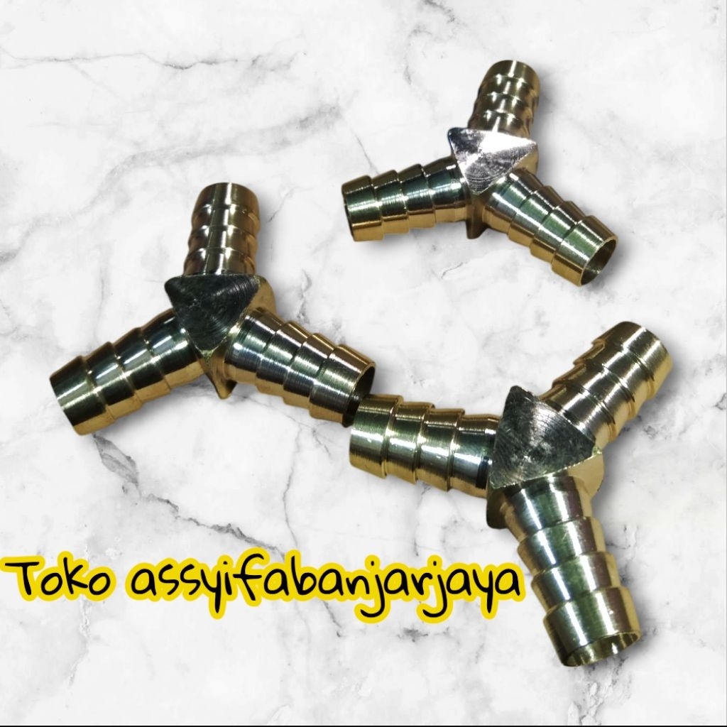 konektor/cabang selang gas kuningan