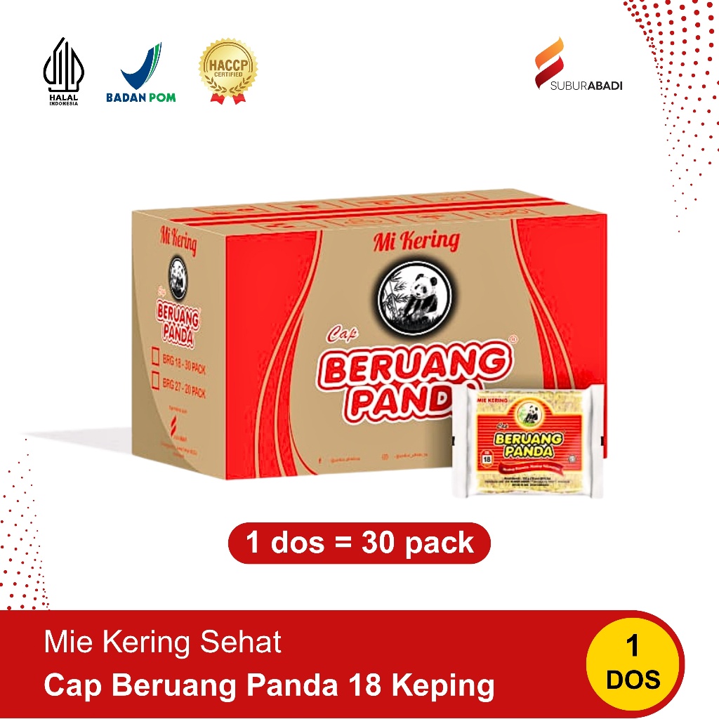 

Mie kering cap Beruang Panda isi 18 keping - KEMASAN DOS (isi 30 pack) - Cocok Untuk Aneka Olahan