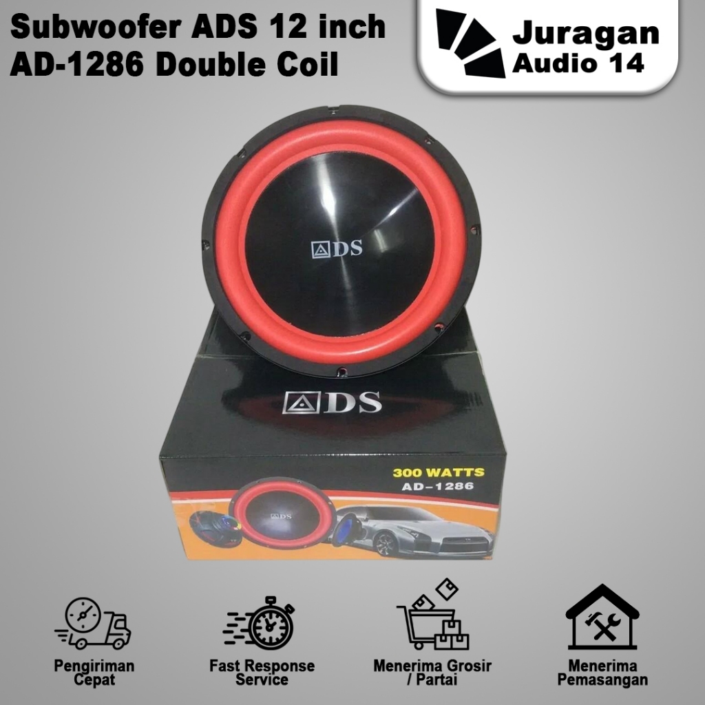 SUBWOOFER ADS AD-1286 12 INCH DOUBLE COIL 300 WATT