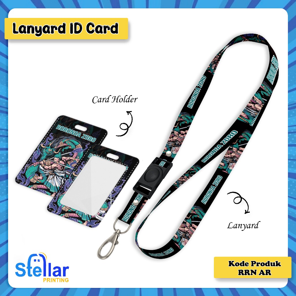 

[LANYARD ID CARD] Strap Lanyard Card Holder Roronoa Zoro tali hp - gantungan kunci - Id card