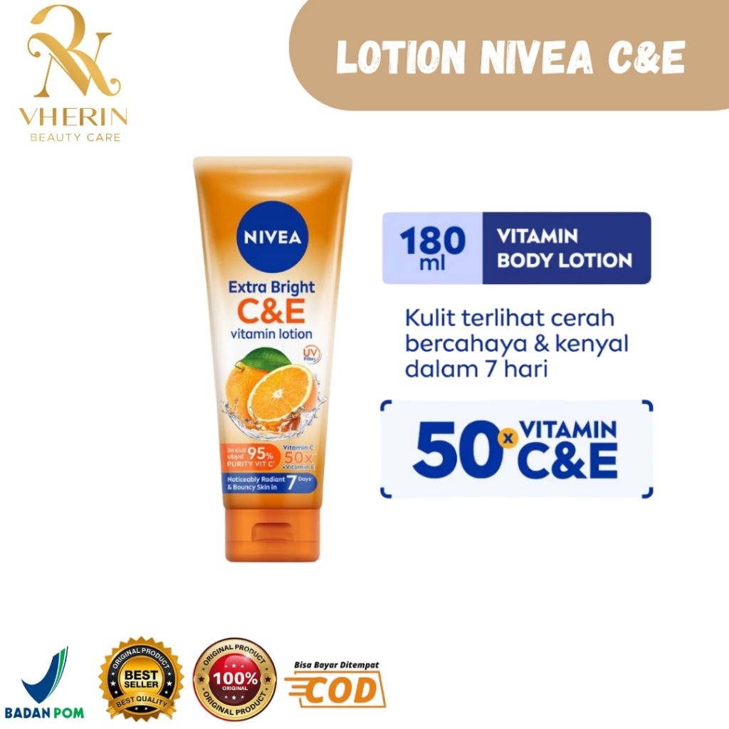 NIVEA Body Lotion Extra Bright C&E Vitamin Lotion 180ml - Handbody SPF serum UV Filter Thailand menc