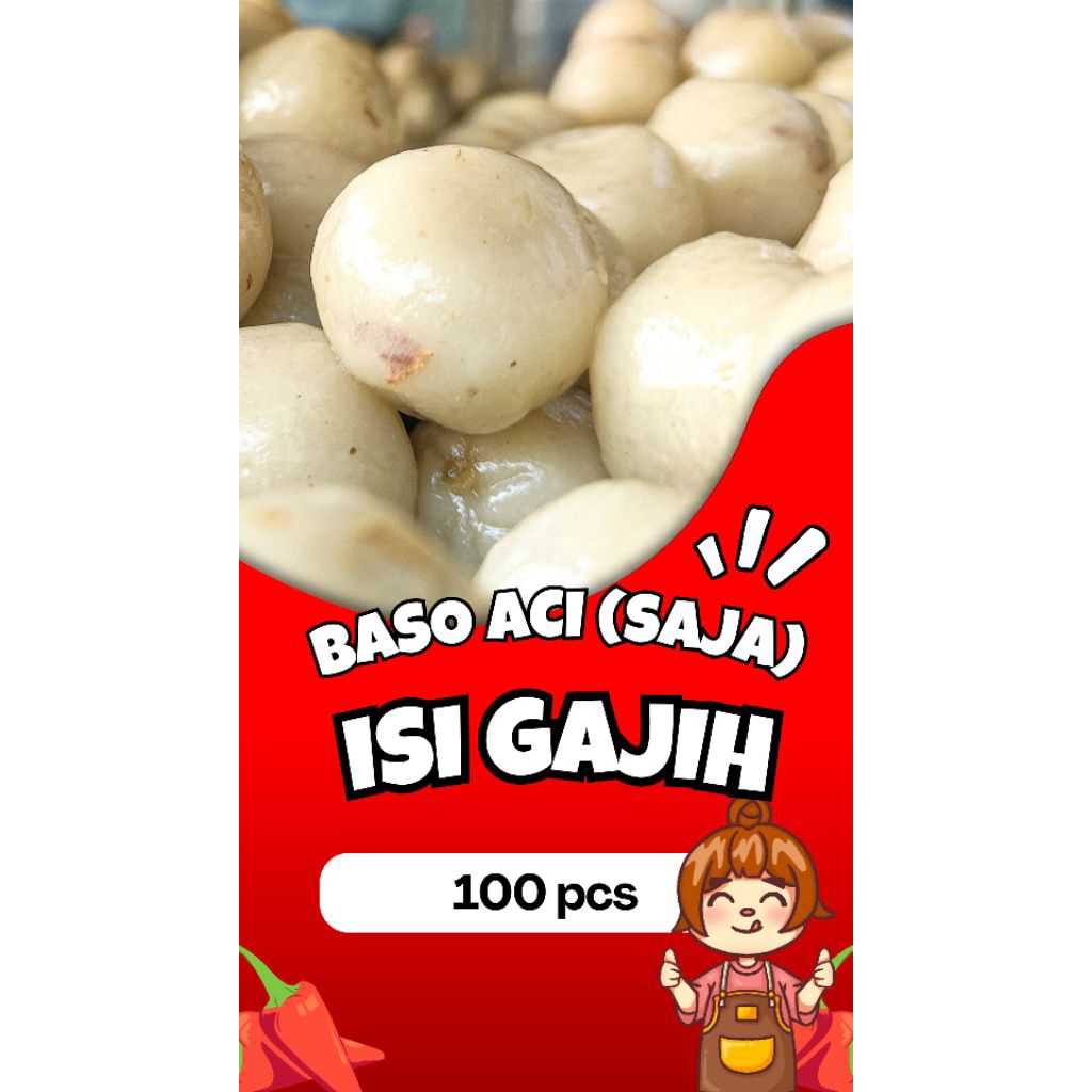 

100 pcs Baso Aci isian Gajih/Tetelan