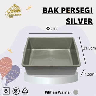 Bak Persegi Silver / Bak Pasir Kucing / Bak Plastik / Litter Box / Bak Segi Murah