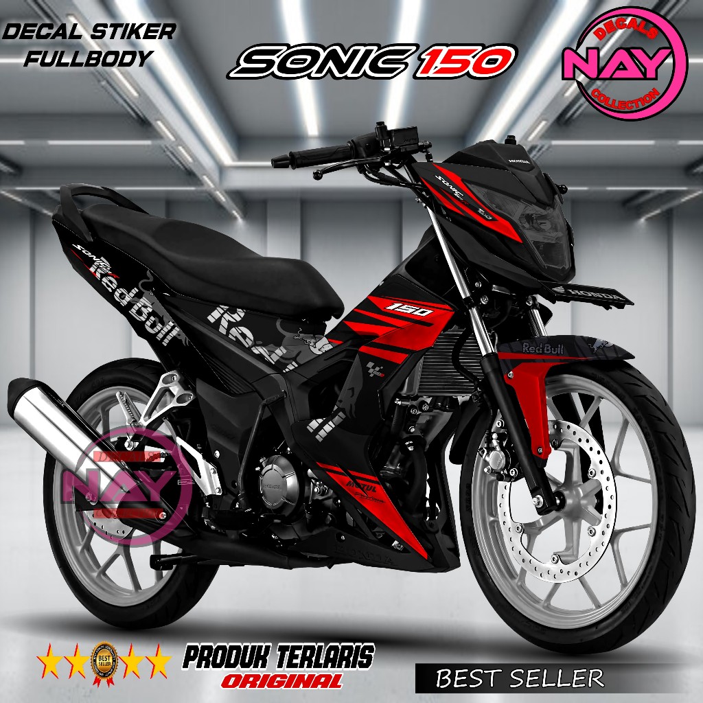 Decal Stiker Honda Sonic 150R Full Body Terbaru Redbull Design NDC0252 / Stiker Motor Sonic 150R