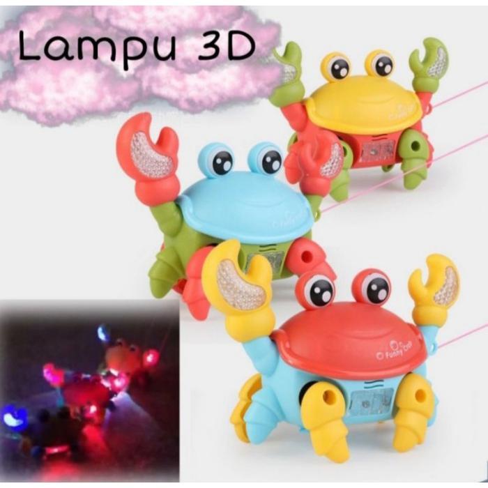 Mainan Kepiting Joget Bisa Berjalan Nyala Lampu Walking Crab / Mainan Anak / Mainan Kepiting Murah /