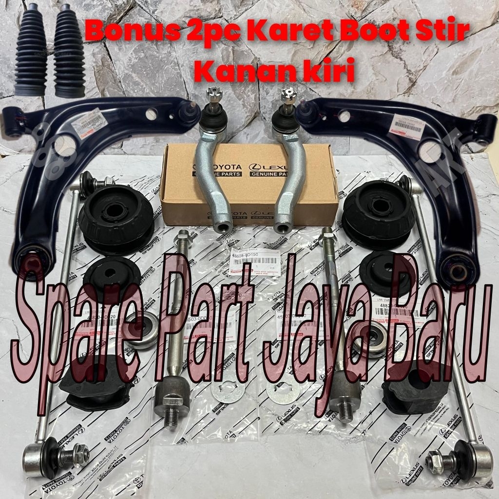 Paketan Kaki Kaki Toyota Yaris New Vios Gen 2 2007-2013 18pc Lower Arm Set Tie Rod End Long Tie Rod 