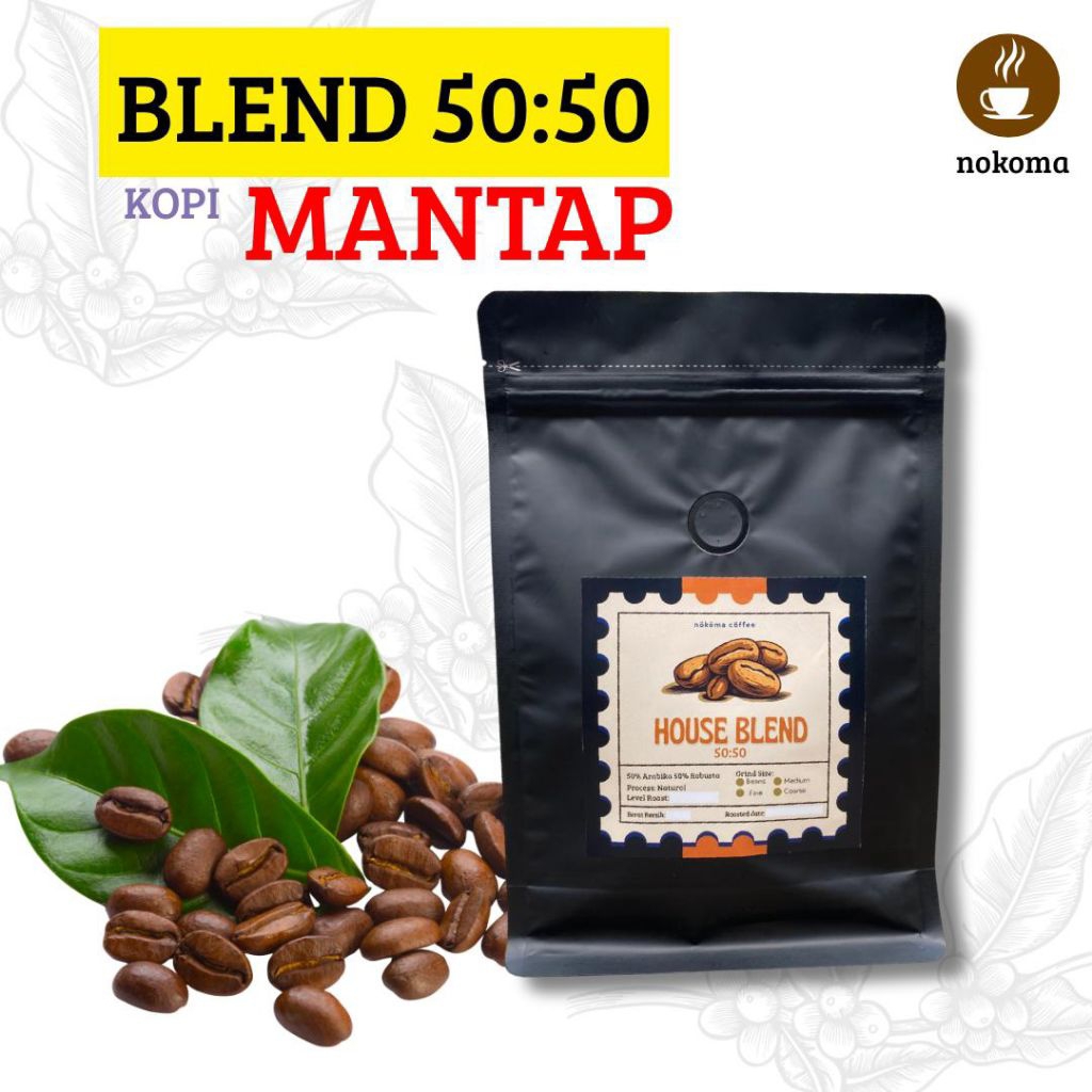 

Kopi House Blend 50:50 Arabika Robusta – Natural Process | Medium Roast | Bubuk / Biji