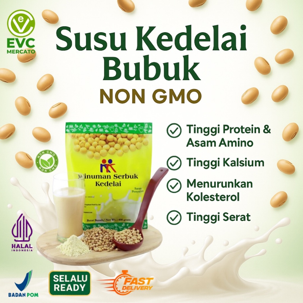 

Susu Kedelai Bubuk KK Minuman Serbuk Kedelai Soya Bean non GMO 1 pack 400gram