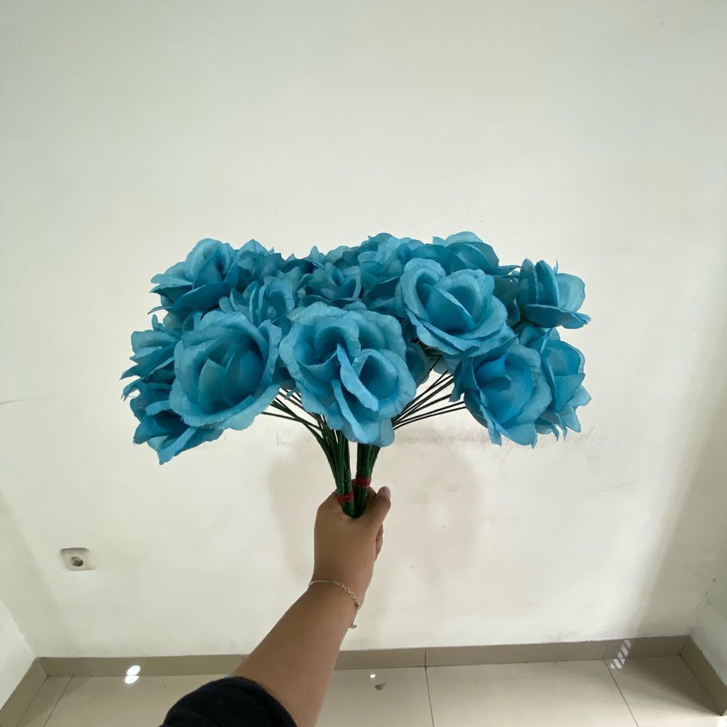 Bunga Tangkai 5cabang perLusin Bunga Hias Palsu Dekorasi