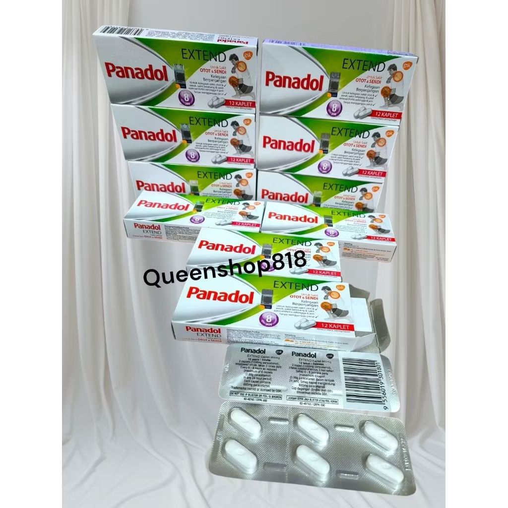 Panadol Extend, tuk sakit otot & sendi ( isi 12 tablet ) ORI Malaysia. Ready