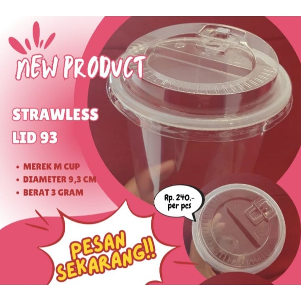 TUTUP CUP STRAWLESS LID 93 MERK MCUP