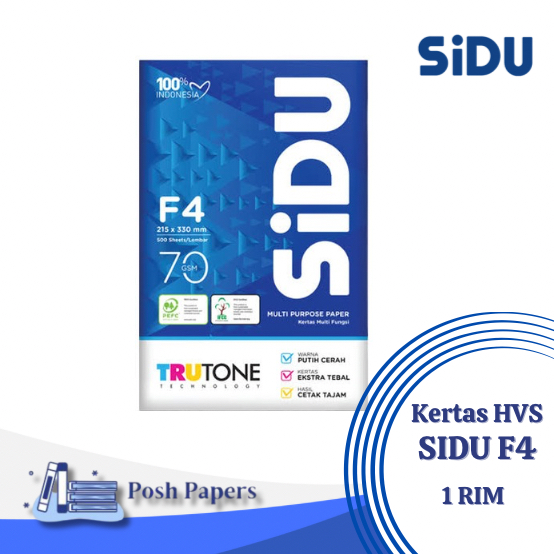 

(1 RIM) KERTAS HVS SIDU F4 70 GSM