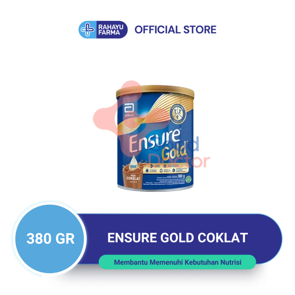 

ENSURE GOLD COKLAT 380 GR – Susu nutrisi dewasa rasa cokelat, bantu penuhi kebutuhan protein & vitamin harian.