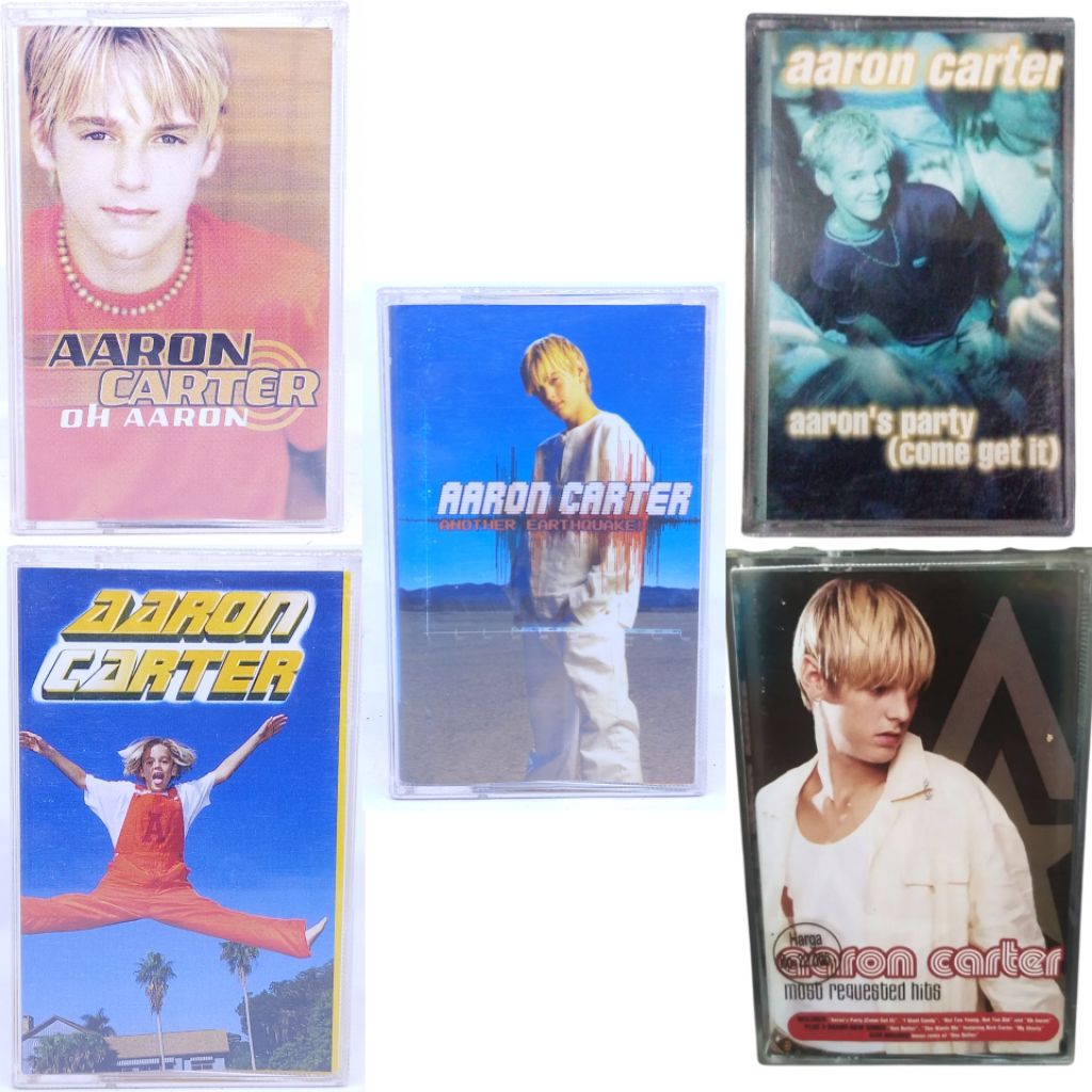 Kaset pita AARON CARTER  - another earthquake - come get it - self titled - oh aaron - most requeste