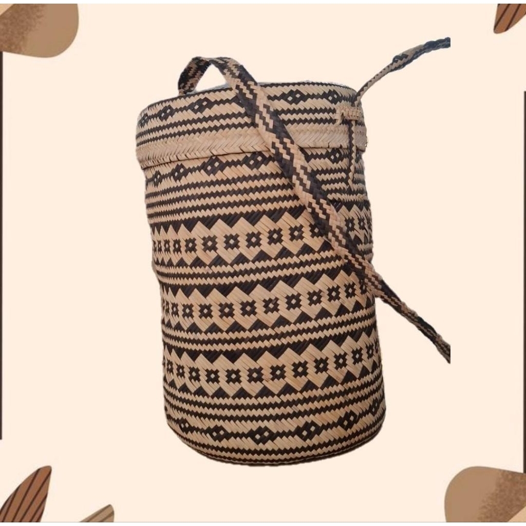 TAS ANYAMAN ROTAN TABUNG — BUCKET BAG ETNIK FASHION