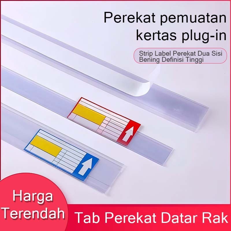 

10pcs Price Rail Double Tape 90cm Label Harga Minimarket Adhesive Tag Holder Label Harga Rak Universal Price Tag Stok lokal