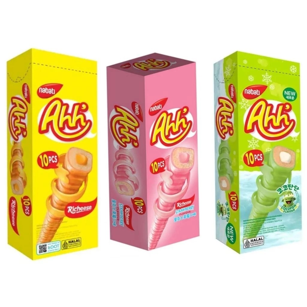 

Nabati Ahh Richeese Richoco Box All Varian Rasa Coklat Keju Triple Cheese Snack Grosir