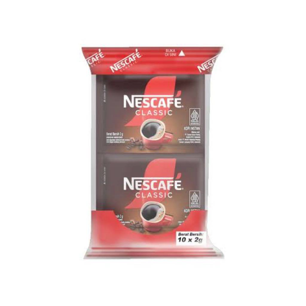 

Kopi Nescafe Classic 100% murni, kopi instan hitam tanpa ampas halal Indonesia dalam multipack 10 x 2 gram
