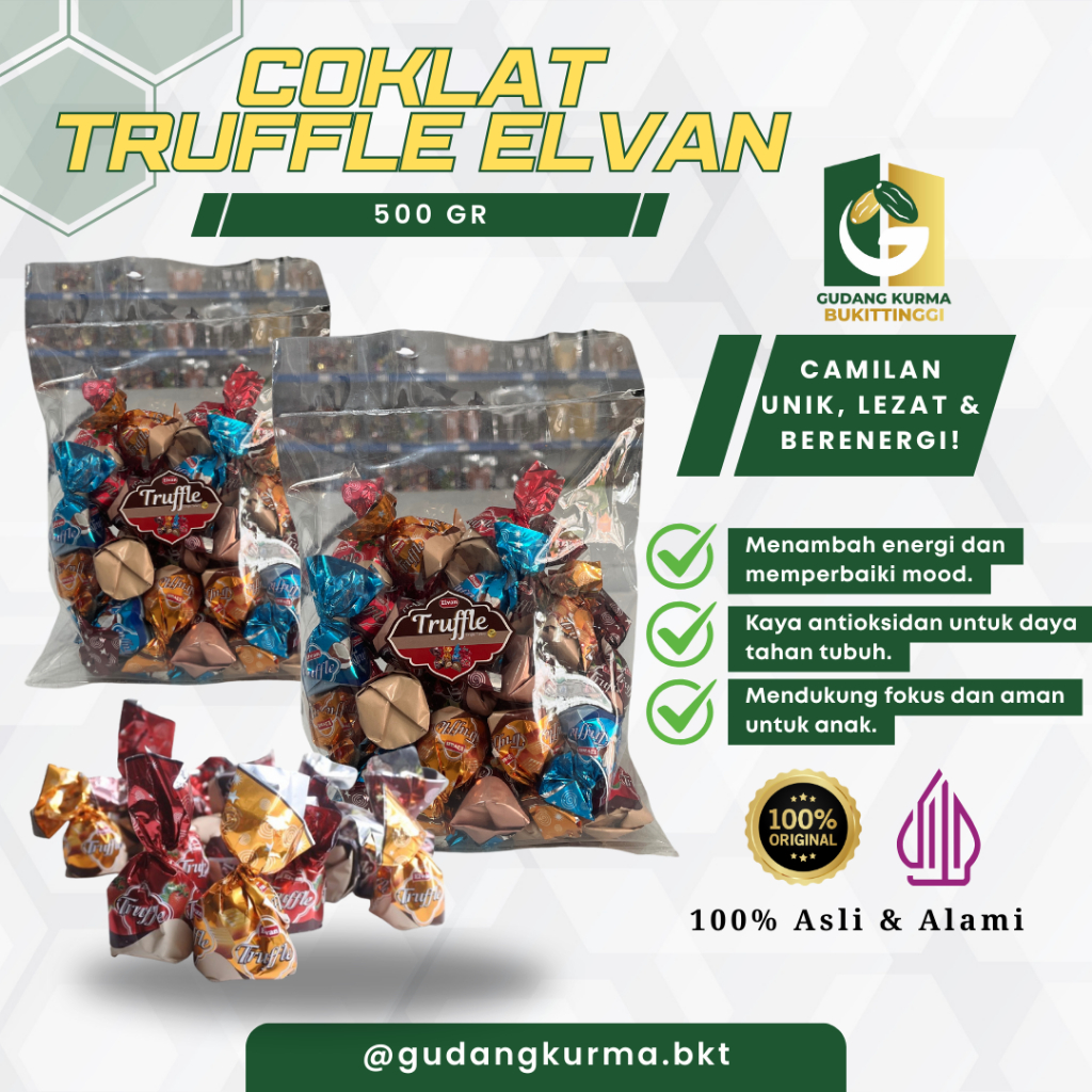 

Coklat Truffle Elvan Turki 500gr | Cokelat Turkey Premium 100% Asli
