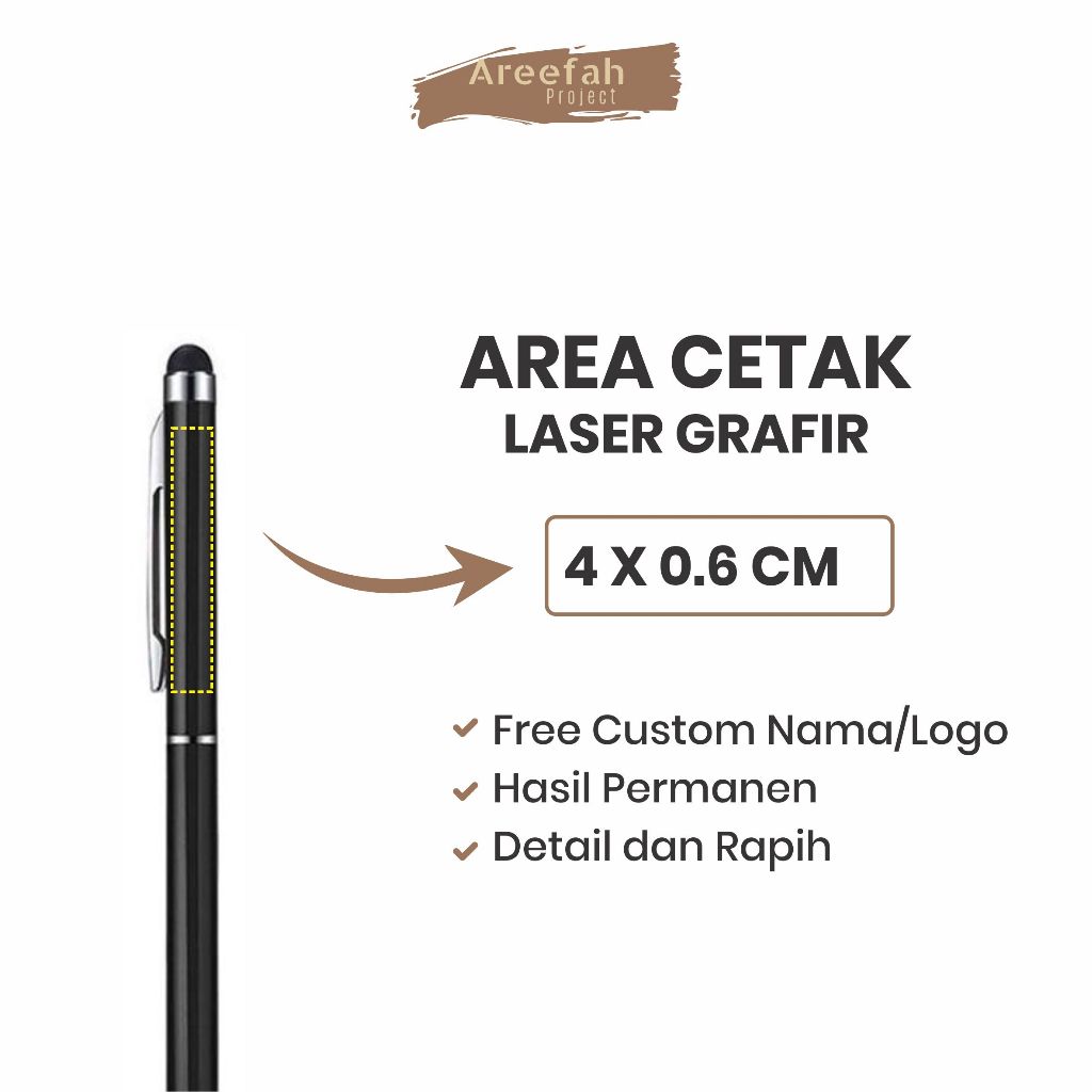 

Areefah Custom Pulpen Stylus 2 In 1 | Pulpen Custom Logo & Nama | Pulpen Promosi | Pulpen Hadiah | Pulpen Souvenir
