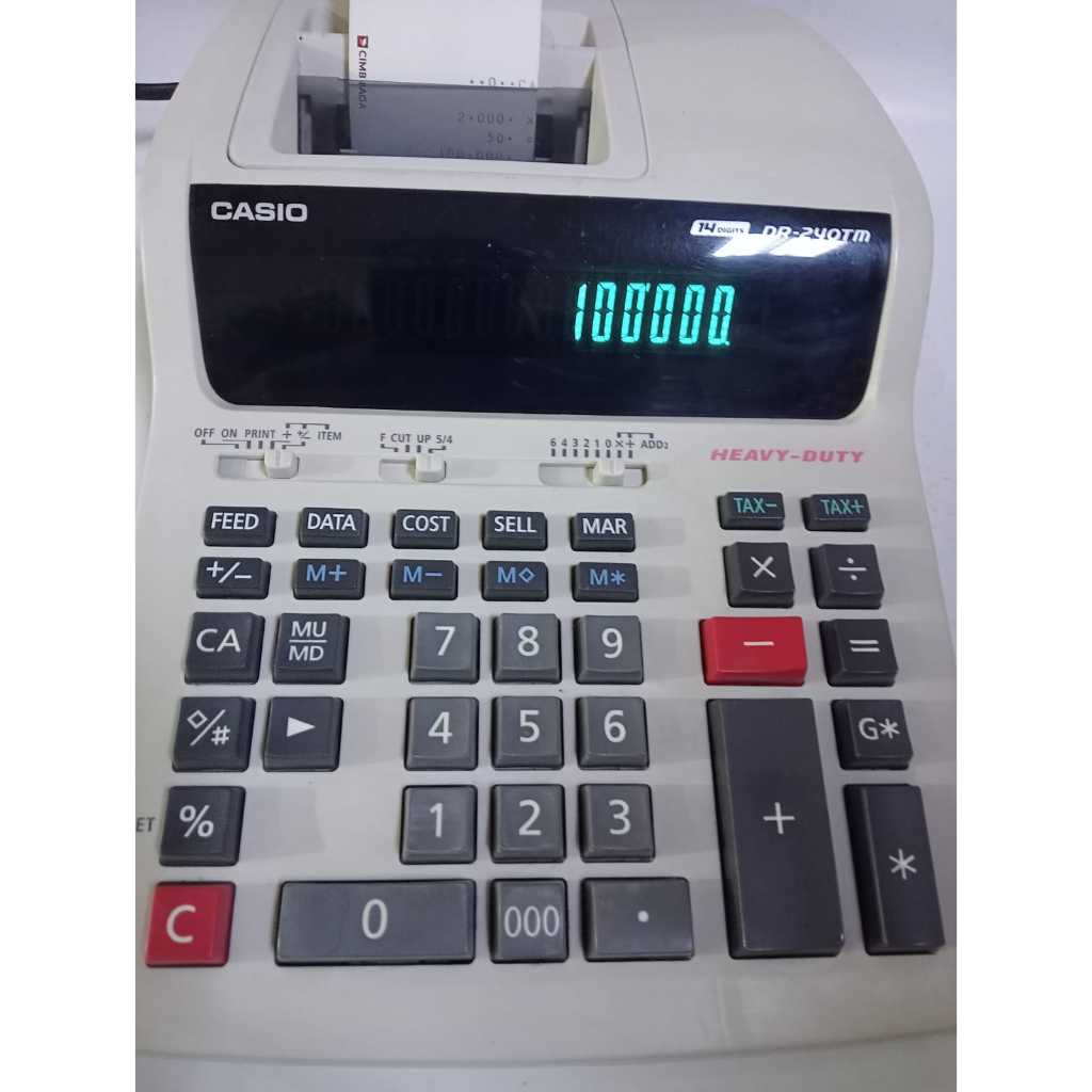 

KALKULATOR CASIO PRINTER DR 240 TM EXDISPLAY CASIO DR-240TM 14 DIGIT HEAVY DUTY NON DUS