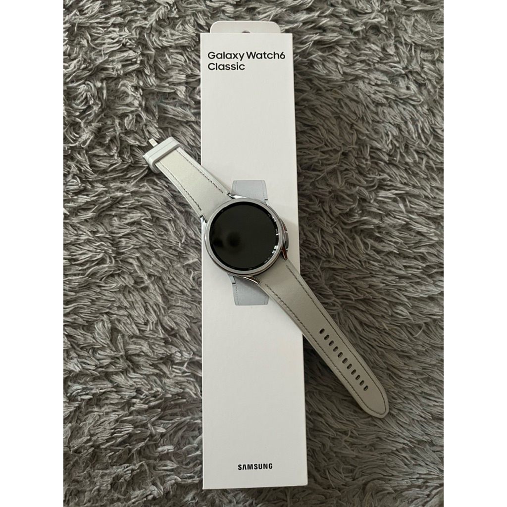 SmartWatch Samsung Galaxy Watch6 Classic Silver Colour Serie Watch 6 Seri Warna Abu Prelove Second B