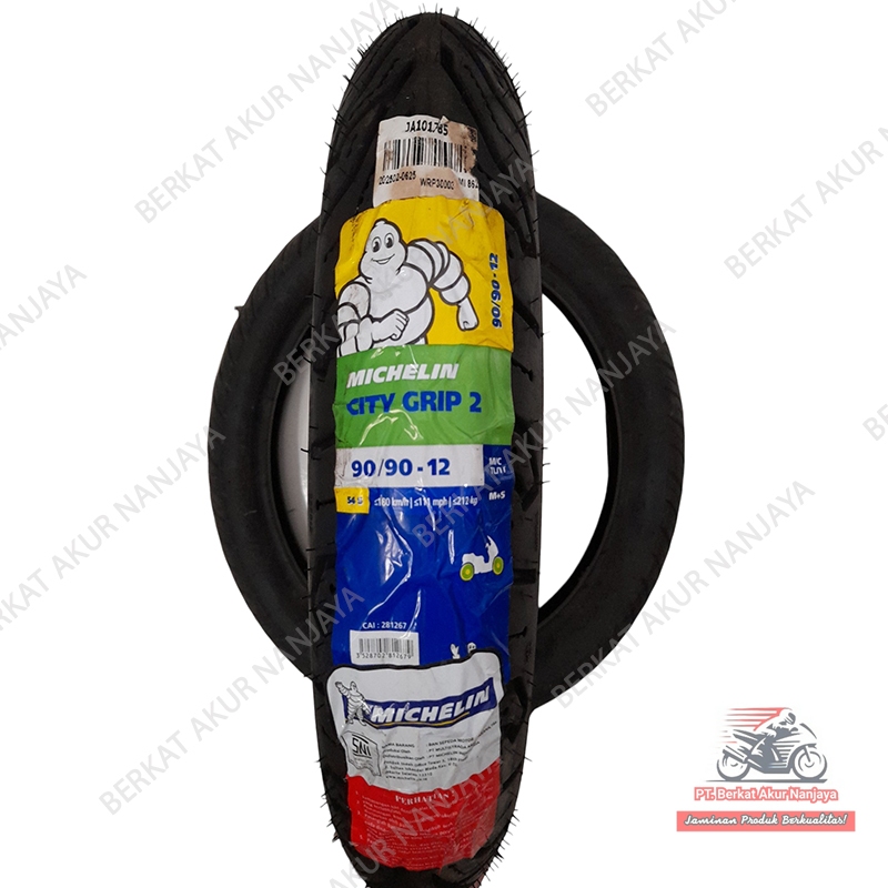 Michelin City Grip 2  90/90-12 ban tubeless BONUS Penti untuk ban motor Vespa Scoopy Ring 12