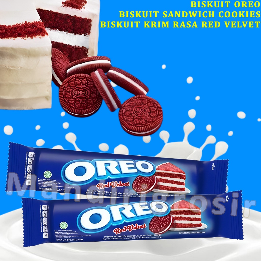 

Biskuit Sandwich Cookies * Oreo Biscuit * Biskuit Krim Rasa Red Velvet * 119.6gr