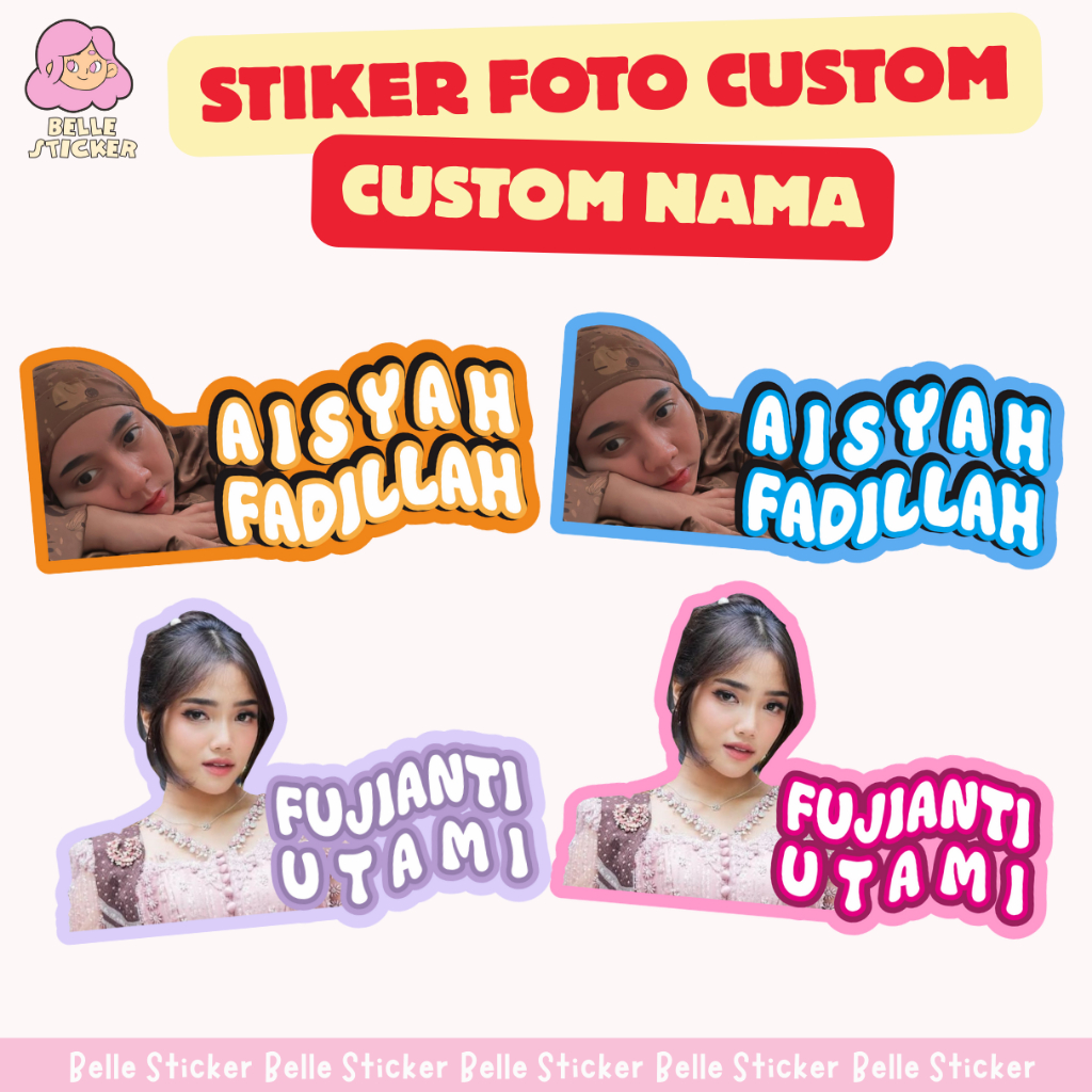 

Stiker Foto Wajah dan Tulisan Nama Custom Suka-Suka Stiker Custom Face Wajah Suka Suka Sticker Muka