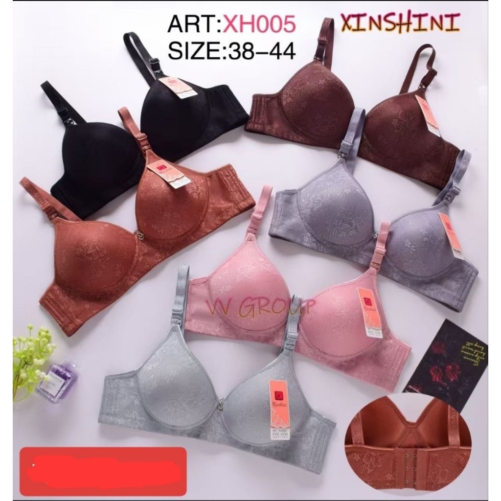 BRA BH IMPORT xinshini TANPA KAWAT CUP B NO 38-44 3KAIT ADEM MELAR PAKAI BUSA MELAR ELASTIS HALUS LE