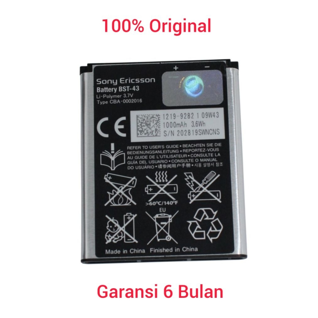 Sony Ericsson Battery BST-43 Baterai Batere Original 100%