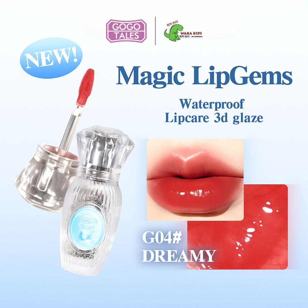 BPOM GOGO TALES Magic LipGems Glossy Lipstick Moisturizing Kemasan Lucu Gemas GT807 Venrc Wakakids