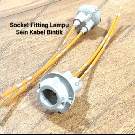 (4pcs) Soket fitting lampu sein kabel bintik/ kabel polos bagus / fitting lampu sein Honda Supra Gra