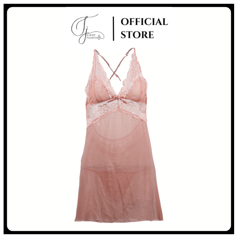 SJPOP baju tidur sexy lingerie seksi wanita cewek lace cantik transparant lingerie