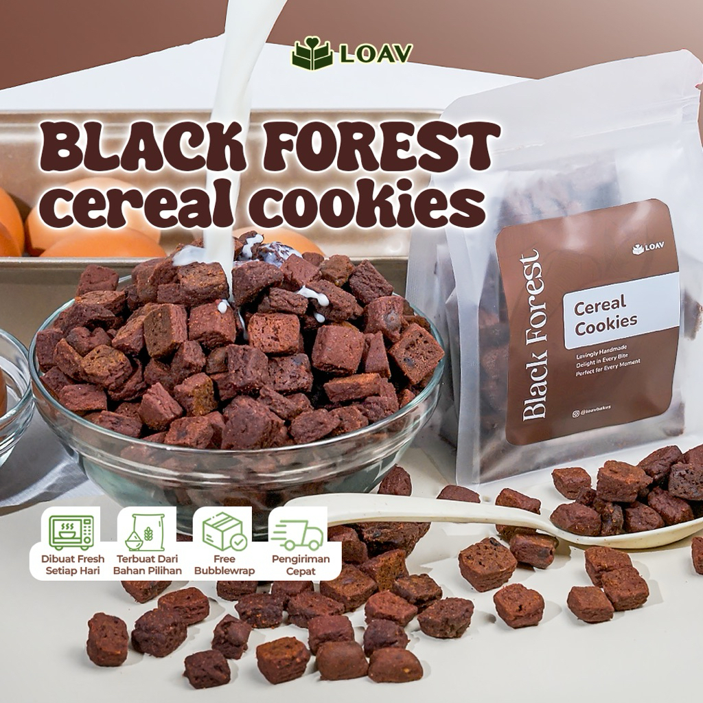 

Black Forest Cereal Cookies Premium by LOAVBAKES - Cereal Cookies Cemilan Manis Cookies Chewy Cookies Bites Rasa Black Forest