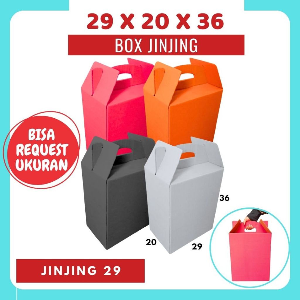 

Box 29x20x36 cm (Jinjing) Gable Box Tenteng/Handle/Kardus/karton/Polos/buah/hampers/Idul Fitri
