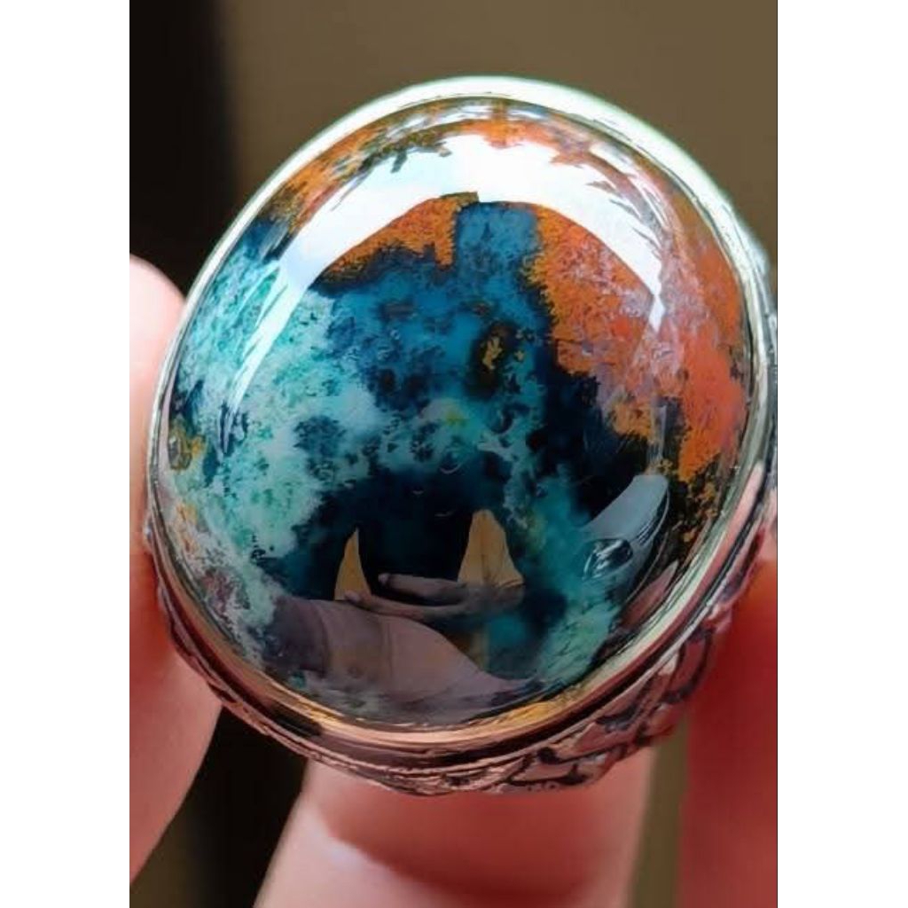 Cincin bacan doko kembang motif natural