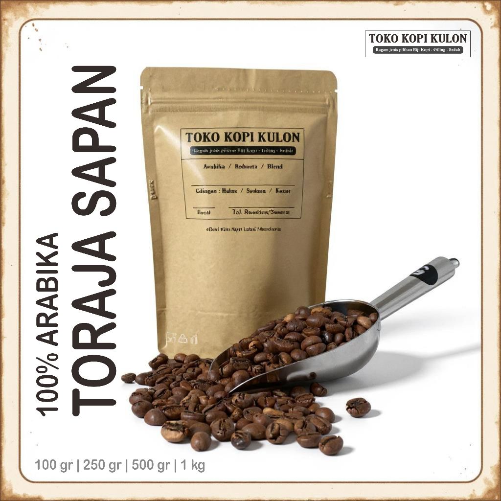 

ARABIKA TORAJA SAPAN - Toko Kopi Kulon - Giling Halus/Medium/Kasar - 100 gram