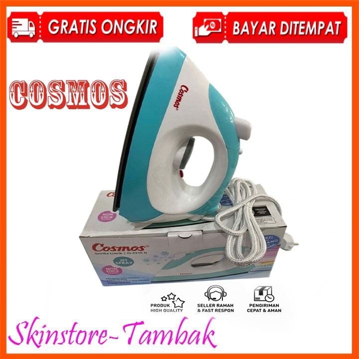 Cosmos CI-4310N Setrika Kering / Iron Non Stick Soleplate Anti Lengket with Jetspray 400 Watt CI 431