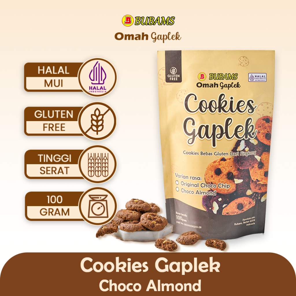 

Cookies Bubams Gaplek - Choco Almond Gluten Free