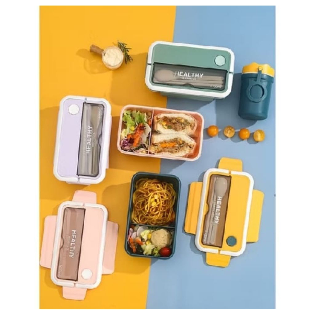 Lunch Box Sekat Best Seller Dewasa Simple Bekal Kerja Terbaru Nasi Kekinian Original Kuliah Bagus Mi