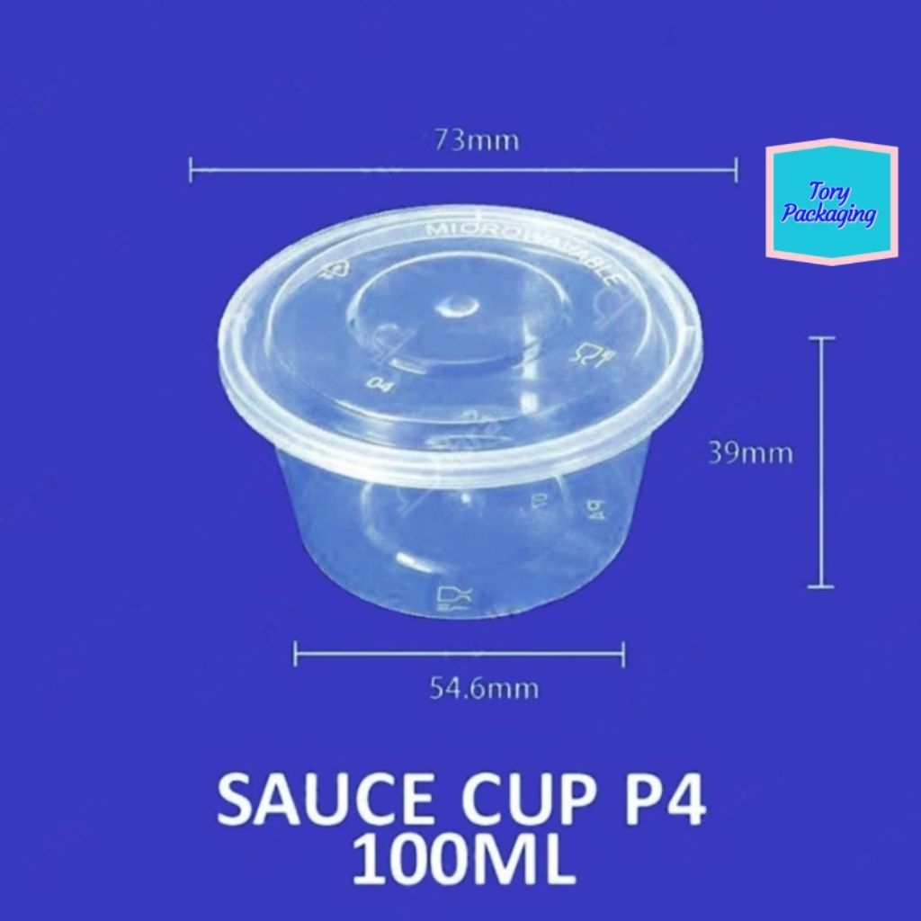 25 Pcs=1 PACK Thinwall Cup Puding Mini 100 ML LIBRA Sambal Merpati Cup Tahan Panas Bahan Tebal 100ML