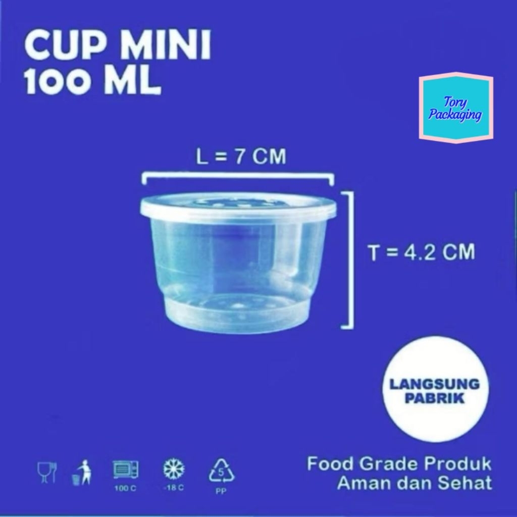 25 Pcs=1 PACK Thinwall Cup Puding Mini 100 ML LIBRA Sambal Merpati Cup Tahan Panas Bahan Tebal 100ML