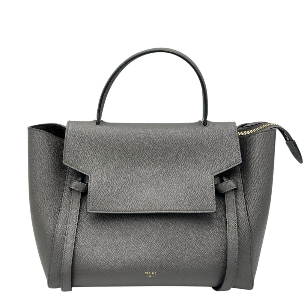 Celine Belt Bag Mini Grey Top Handle Bag in Calfskin PRELOVED