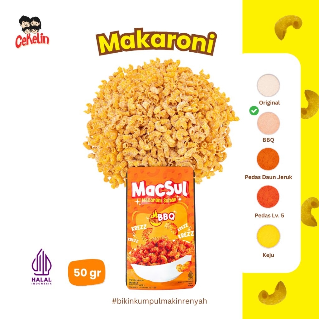 

Makaroni Sultan Rasa BBQ 50 gram / Macaroni Sultan Rasa BBQ 50 gram