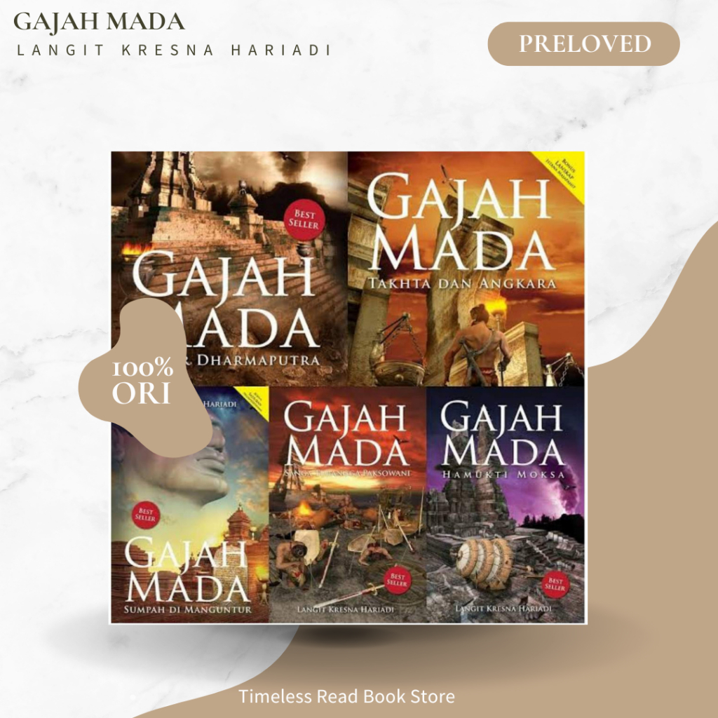 Jual Buku Gajah Mada Karya Langit Kresna Hariadi Preloved Original Makar Dharmaputra dan Takhta dan 