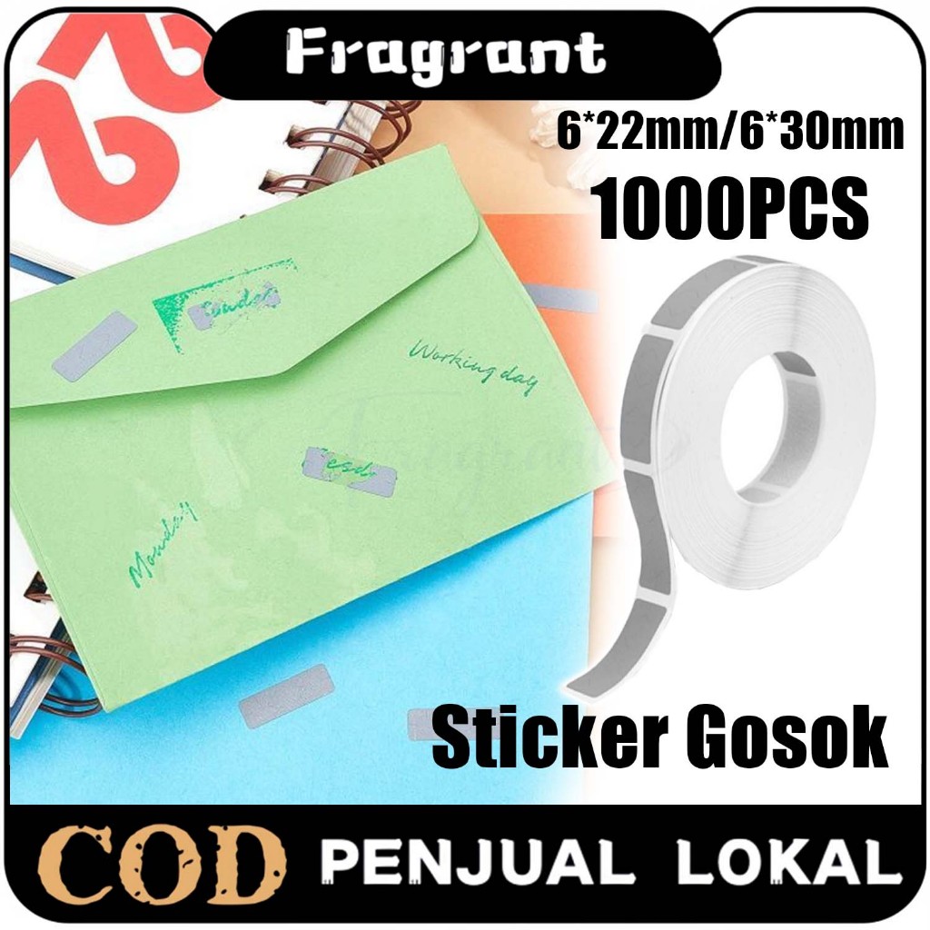 

【Produk Baru】1000pcs 6*22mm/6*30mm Label Gosok / Scratch Label / Sticker Gosok / Penutup PIN Vocher