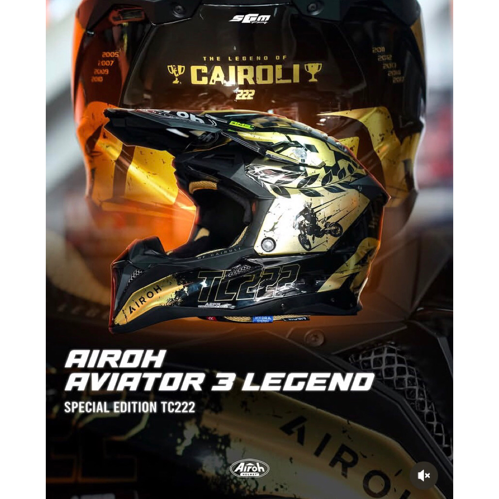 helm airoh aviator 3 legend special edition tc222