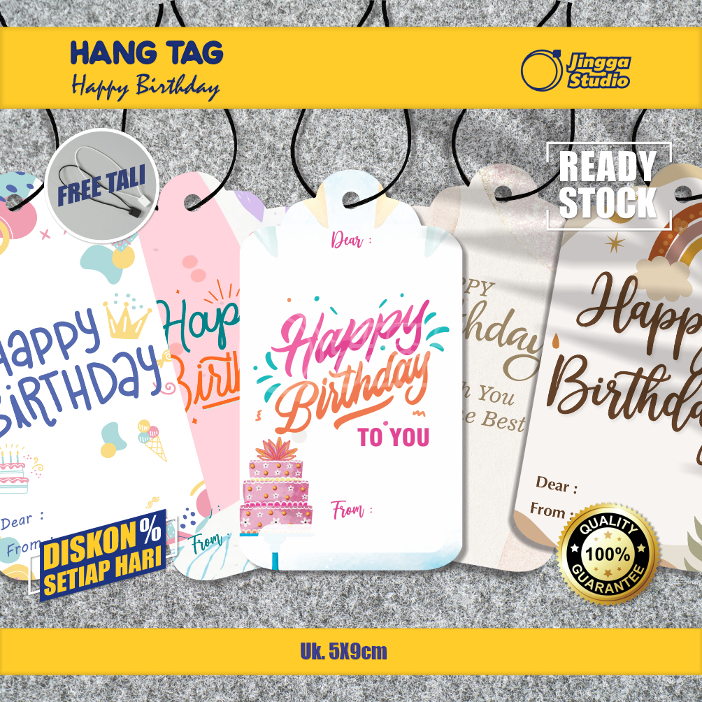

Hang Tag Happy Birthday Isi 10 Free Tali